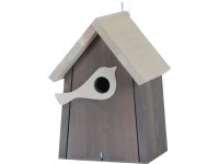 Ptačí budka s figurkou ptáčka FSC® antracitová - světle šedá Ptačí budka s figurkou ptáčka FSC® antracitová - světle šedá