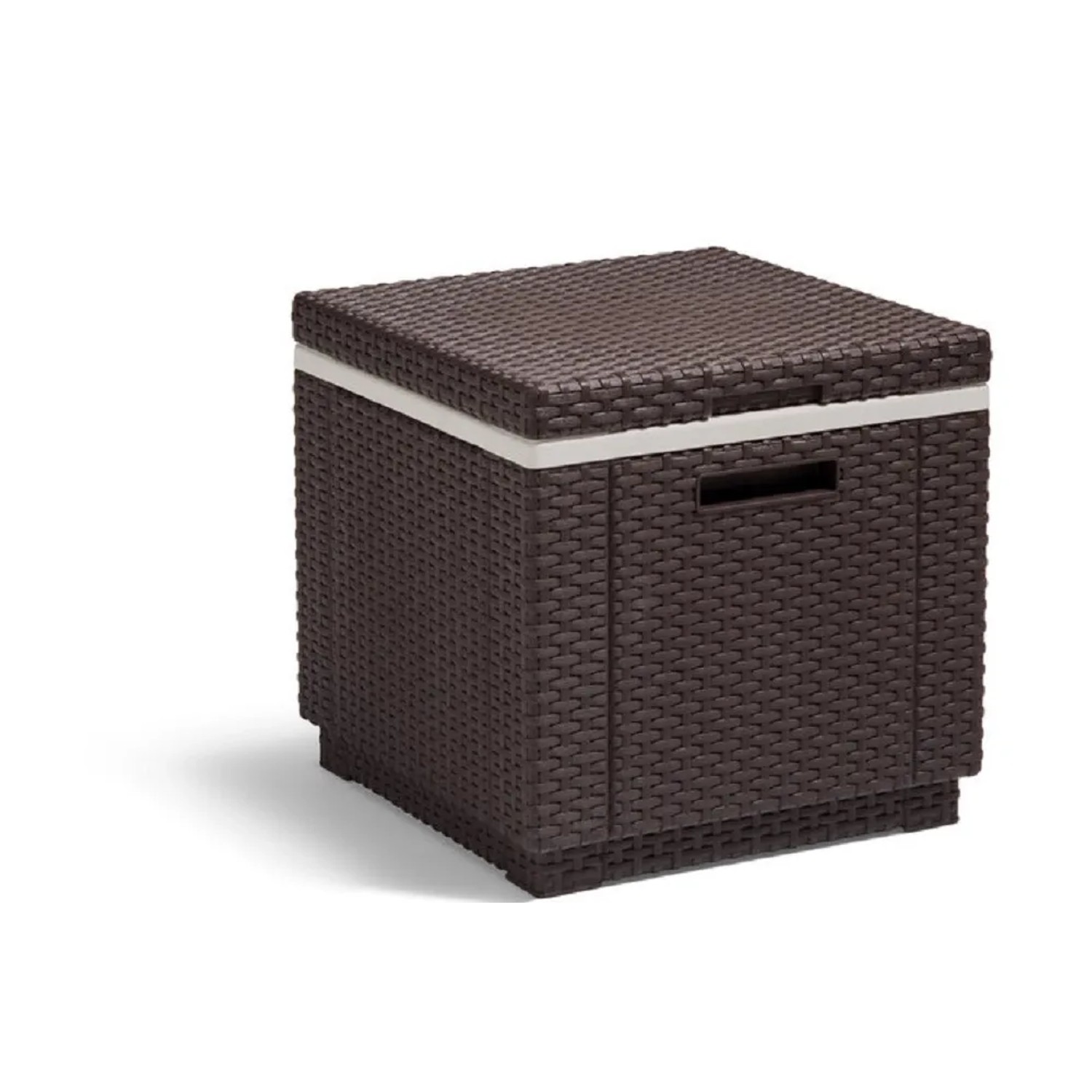 Keter Taburet s chladicím boxem Ice Cube Box, teplá hnědá, 42 x 42 x 41 cm