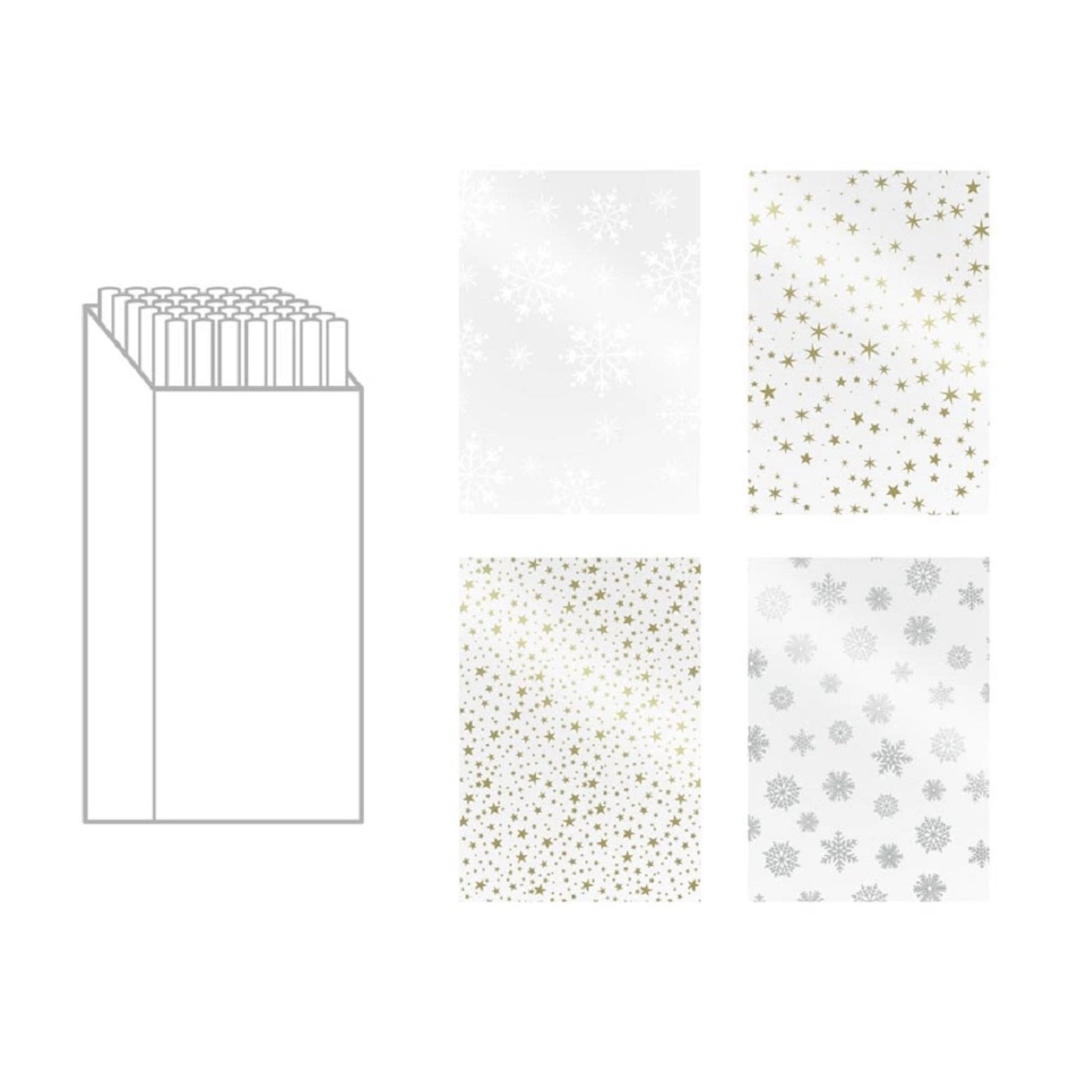 MFP Celofán transparent s vánočním potiskem, 4 motivy, 500 x70 cm