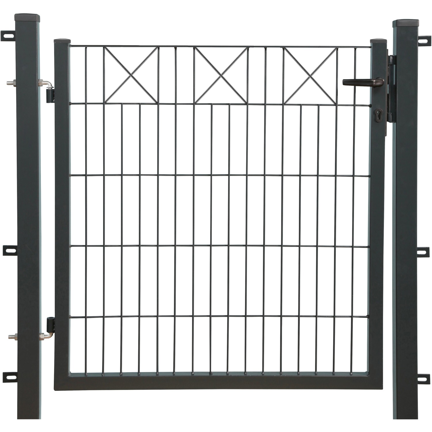 Floraworld Brána s dekorativním prvkem X antracit 100 x 100 cm