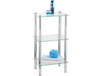 Wenko Regál Yago obdélníkový se 3 skleněnými policemi chrom 74 x 40 x 30 cm