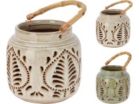 Koopman Porcelánová lucerna s bambusovým madlem, různé barvy, pr. 14,5 x 14 cm Koopman Porcelánová lucerna s bambusovým madlem, různé barvy, pr. 14,5 x 14 cm