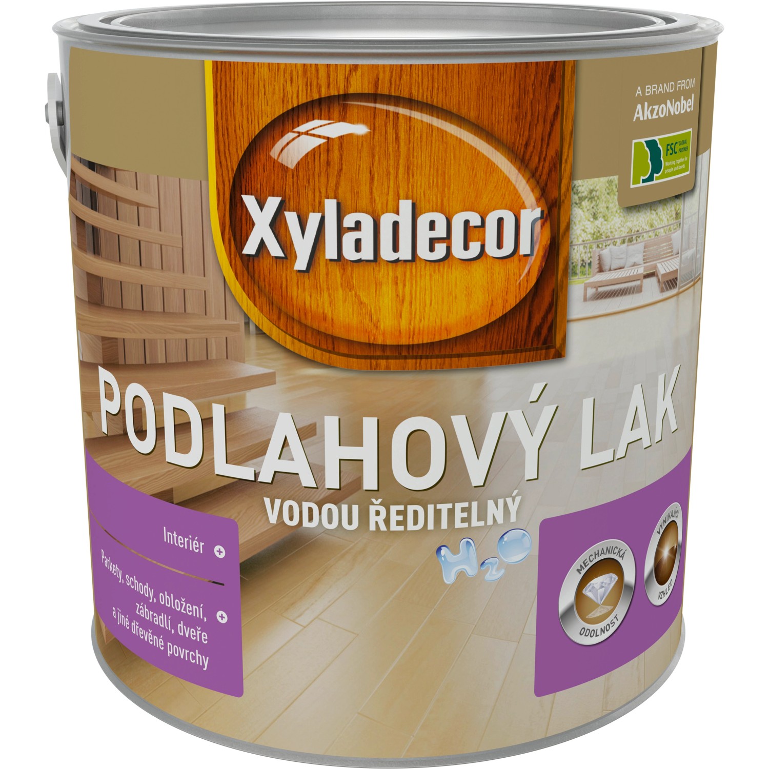 Xyladecor Podlahový lak H2O polomatný 2,5L