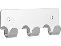 Háčková lišta kovová lesklá chromovaná vzdálenost otvorů 84 mm