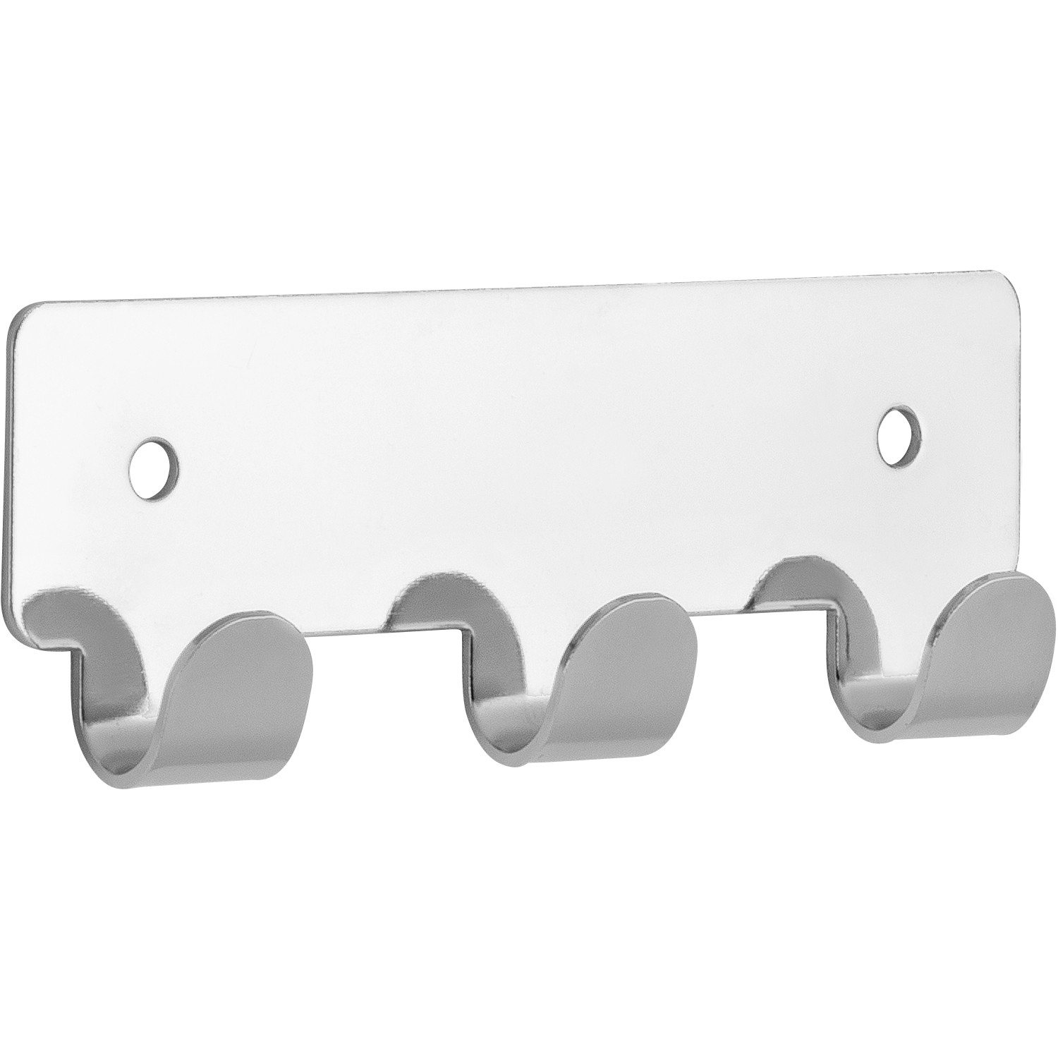 Háčková lišta kovová lesklá chromovaná vzdálenost otvorů 84 mm