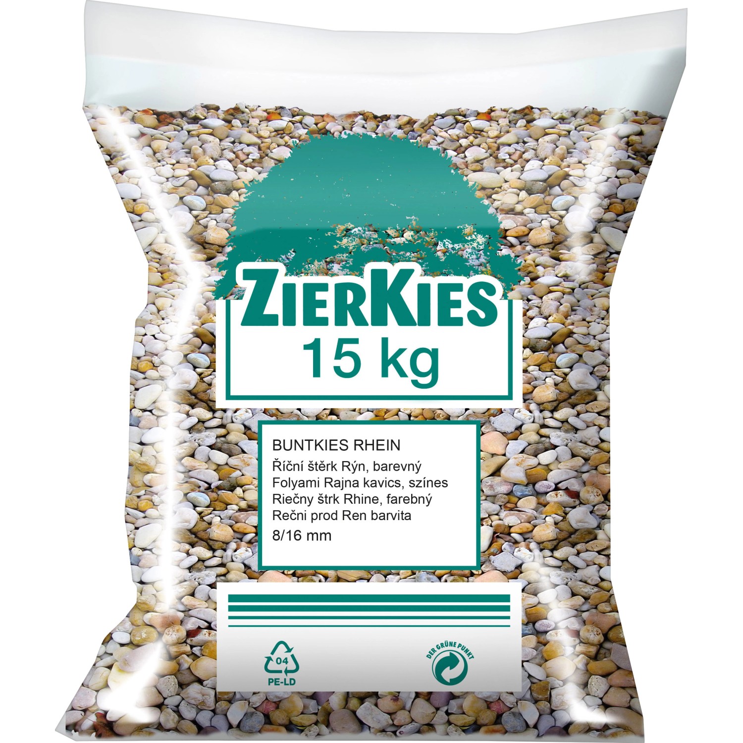 WECO Říční štěrk "Rhein", vícebarevný, 8-16 mm, 15 kg/pytel