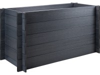 Vyvýšený záhon WPC antracitový 75 x 150 x 70 cm