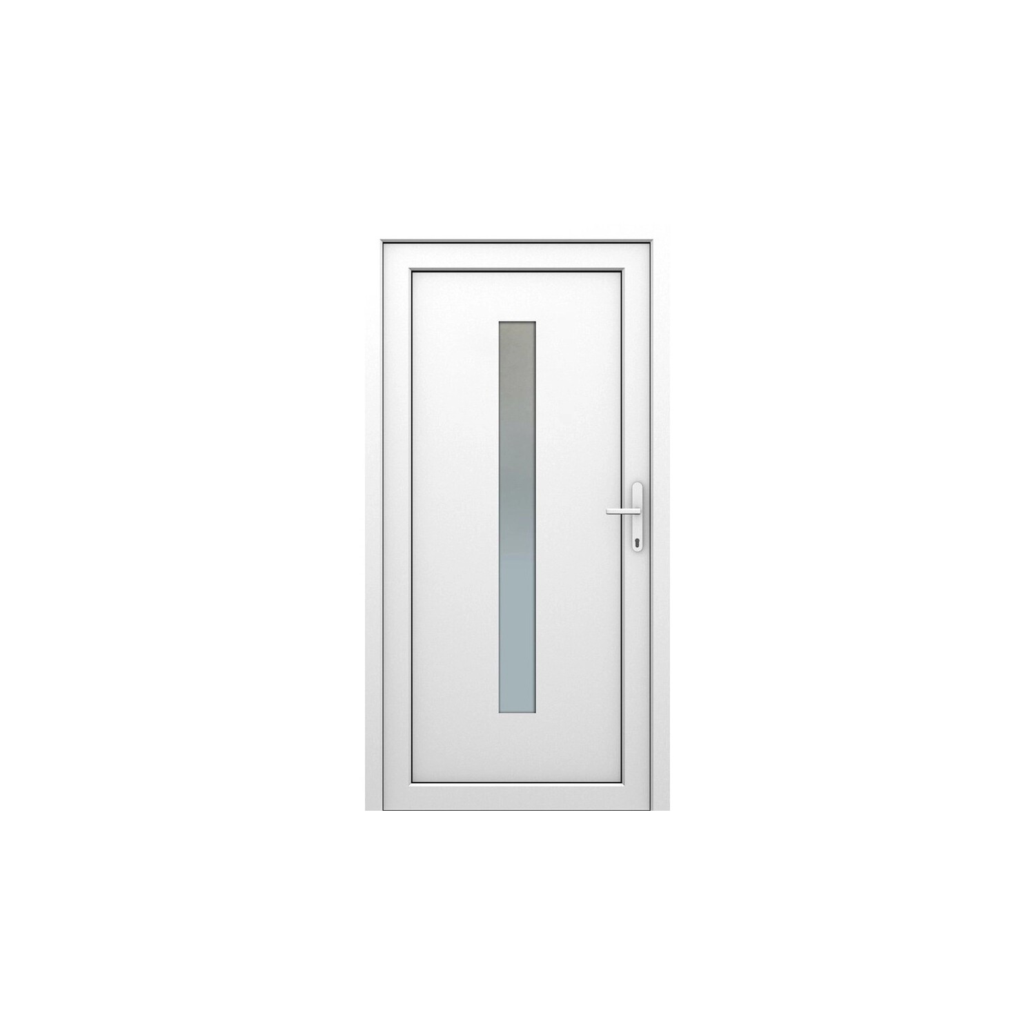 Plastové vedlejší vchodové dveře 6-komorové bílé, 100 x 210 cm, P