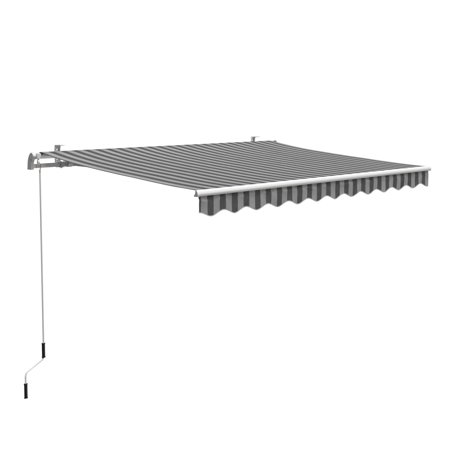 OBI Markýza s kloubovými rameny Aventura šedo-bílá 300 x 200 cm