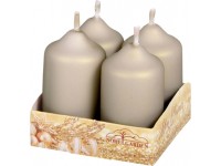 NOHEL GARDEN Adventní svíčky metalické matné béžové 4 x 7 cm, 4ks