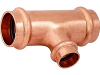 Lisovací redukční T-kus měděný, pr. 28 mm x 15 mm x 28 mm, 1 ks Lisovací redukční T-kus měděný, pr. 28 mm x 15 mm x 28 mm, 1 ks