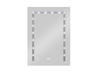 Kristall-Form Osvětlené LED zrcadlo s integrov. hodinami, 70 x 50 cm