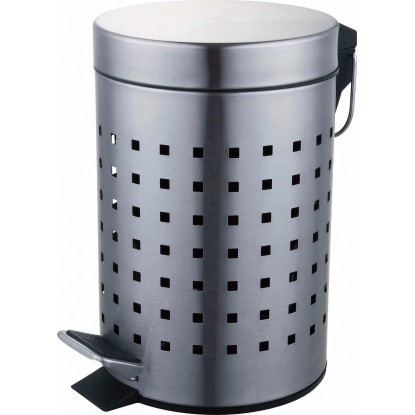 CMI Nášlapný koupelnový koš, ušlechtilá ocel, matný, perforovaný design