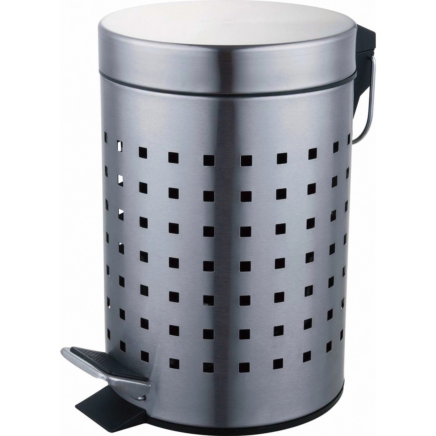 CMI Nášlapný koupelnový koš, ušlechtilá ocel, matný, perforovaný design