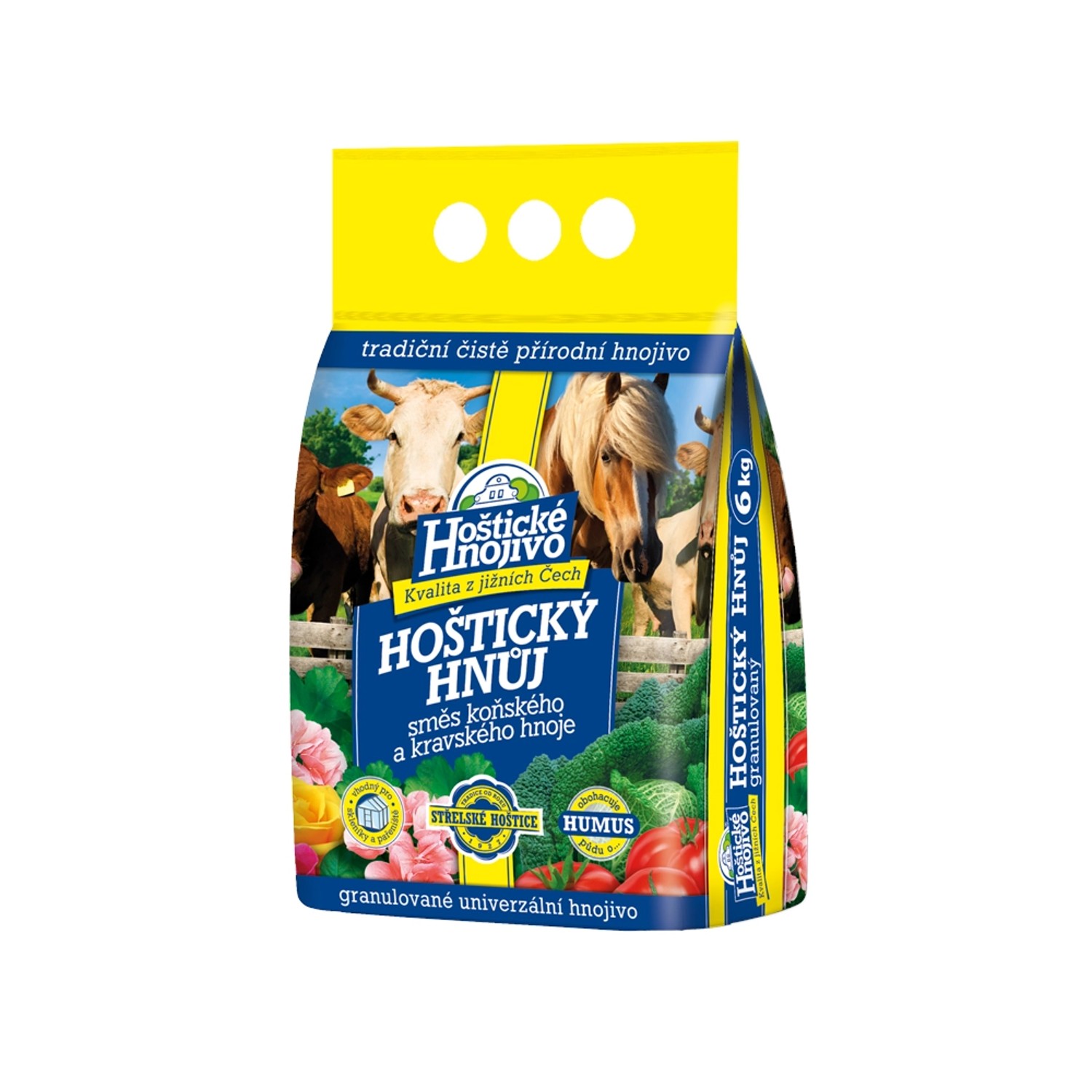 Hoštické hnojivo Hoštický hnůj, směs koňského a kravského hnoje 6 kg