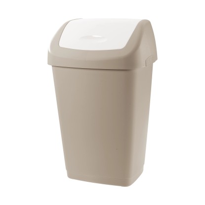 Tontarelli Odpadkový koš AURORA Swing Bin šedohnědá/bílá, 19 x 23,5 x 39 cm, 9 l