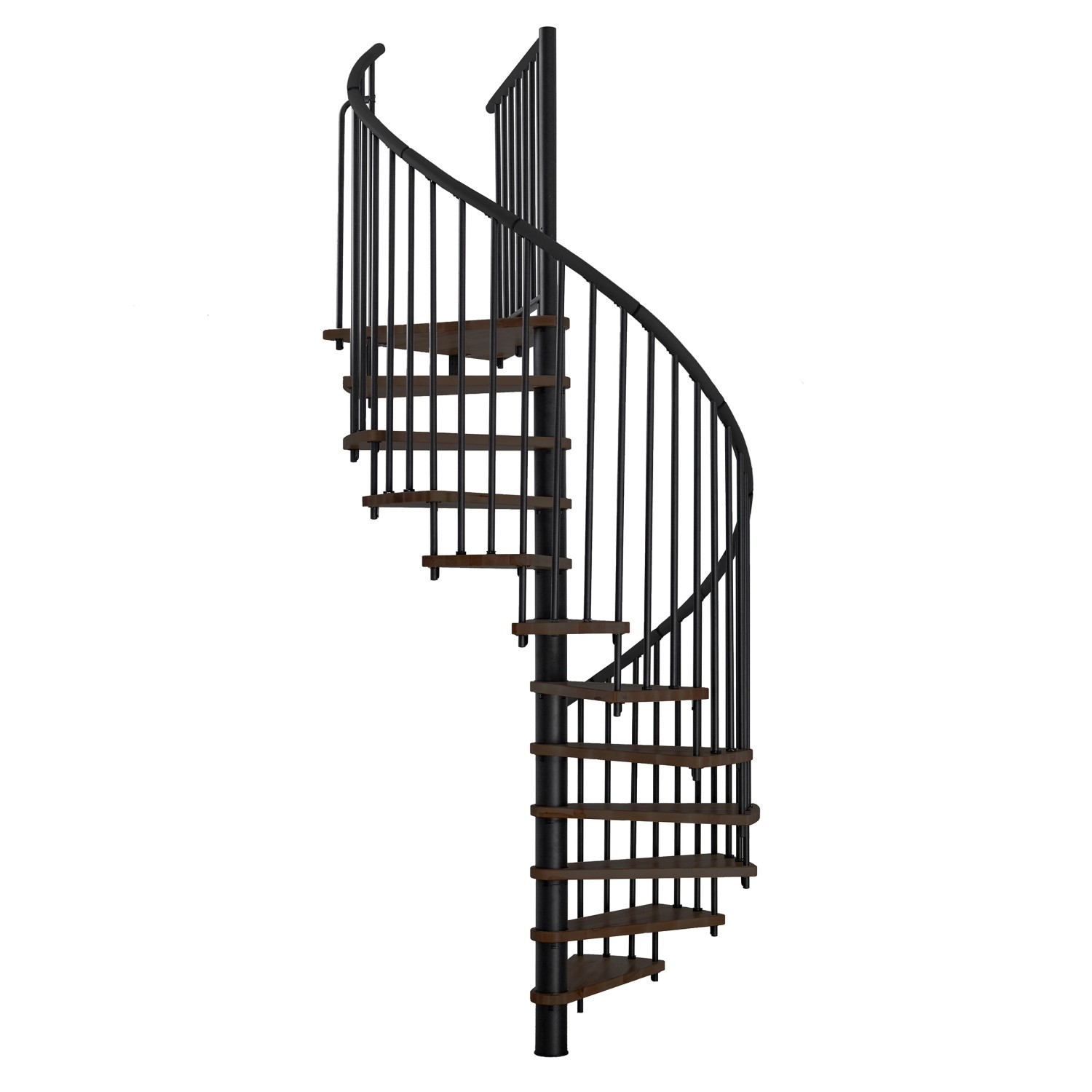 Minka STAIRS Kombinované točité schodiště Spiral Effect ořech/černá pr. 120 cm