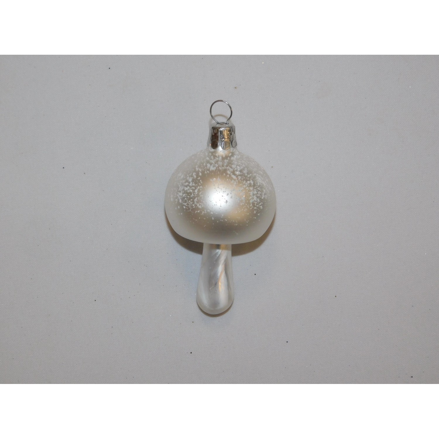 ONREX Vánoční ozdoba skleněná houba bílá 6,5 cm