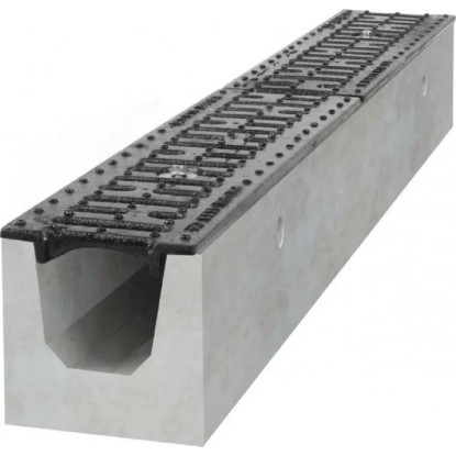 COVERNIT Odvodňovací žlab betonový B125 s litinovou mříží H120, 1000x130x120 mm