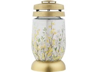 Bolsius Lampa hřbitovní skleněná zlatá 23 cm, vklad 120 g