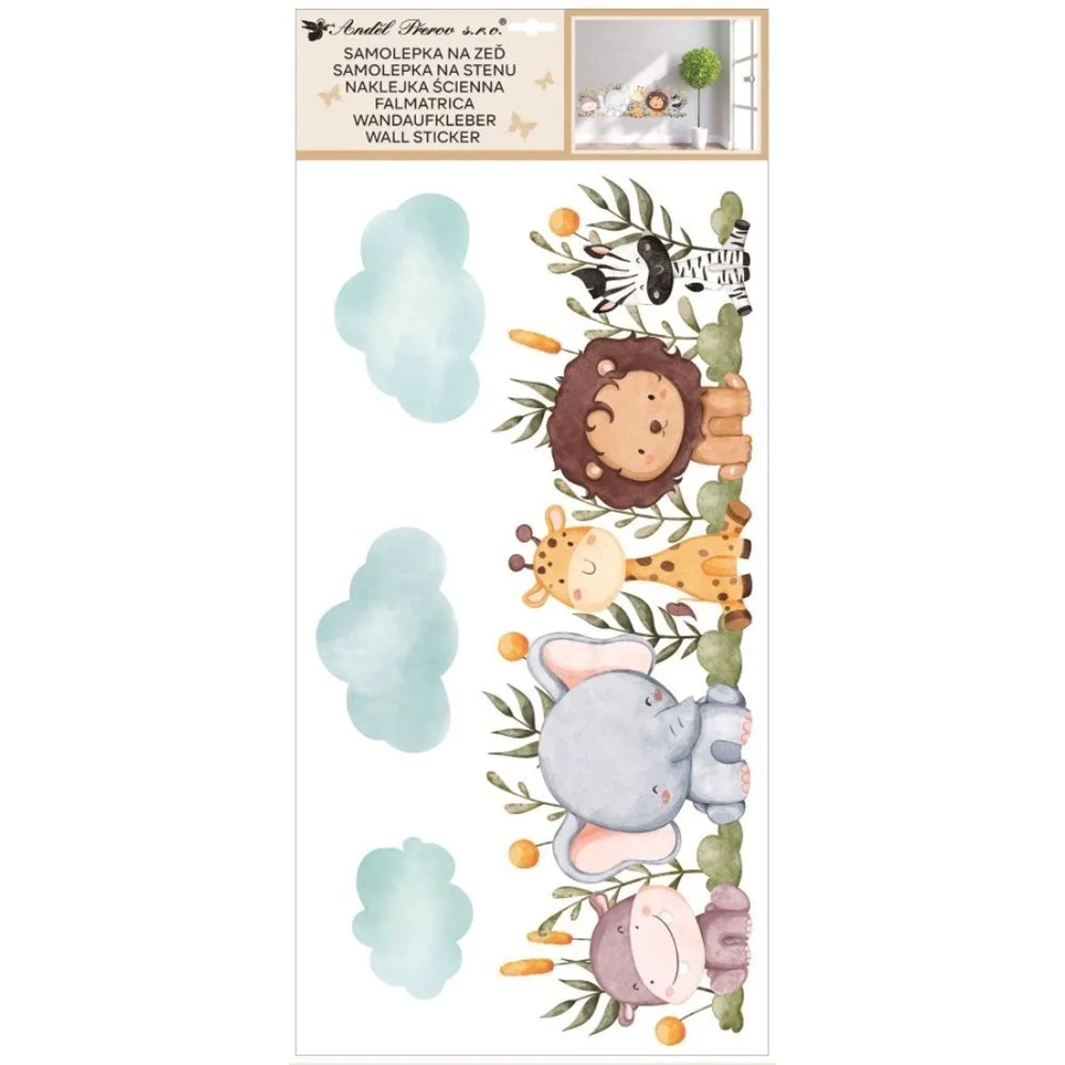 Anděl Přerov Samolepka na zeď barevná pruh Safari 32 x 60 cm