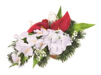 Podzimní dušičková dekorace gladiola a hortenzie, 60 x 40 cm