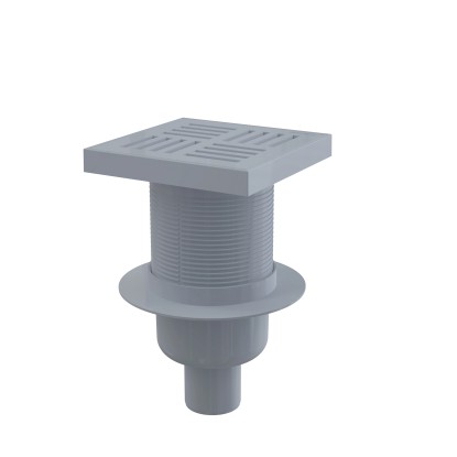 Alcadrain Podlahová vpust 150x150/50 mm přímá, mřížka šedá