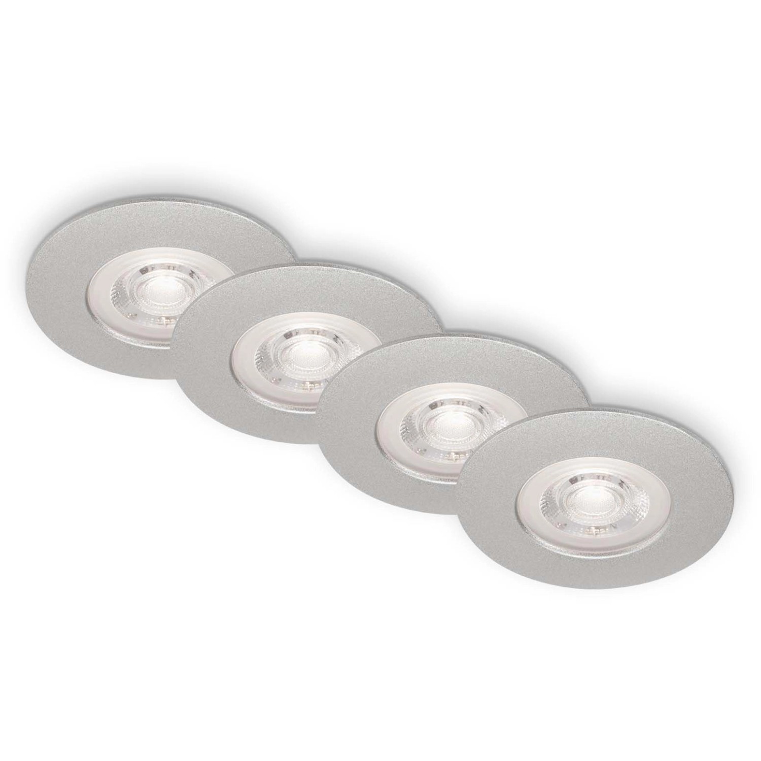 Brilo Vestavné LED svítidlo Kulana, stmív., 4,9 W, matný chrom, 4 ks, 9 x 2,5 cm