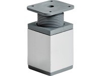 Hettich Nábytková noha hranatá ocel vzhled hliníku 60-75 x 40 x 40 mm, 1 ks