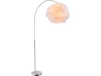 GLOBO Stojací lampa KATUNGA, E27, matný nikl/bílá,  96 x 45 x 196 cm