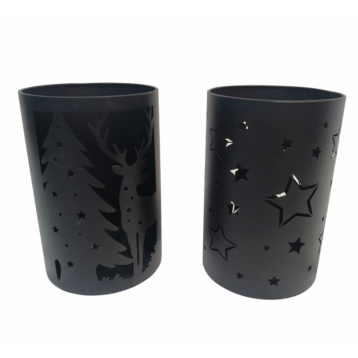 Boltze Kovový svícen S, černá, 16 x 16 x 24 cm