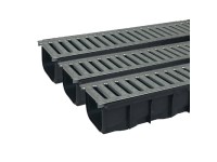 COVERNIT Plastový odtokový žlab A15 s pozinkovanou mříží 1000 x 120 x 85 mm, 3ks