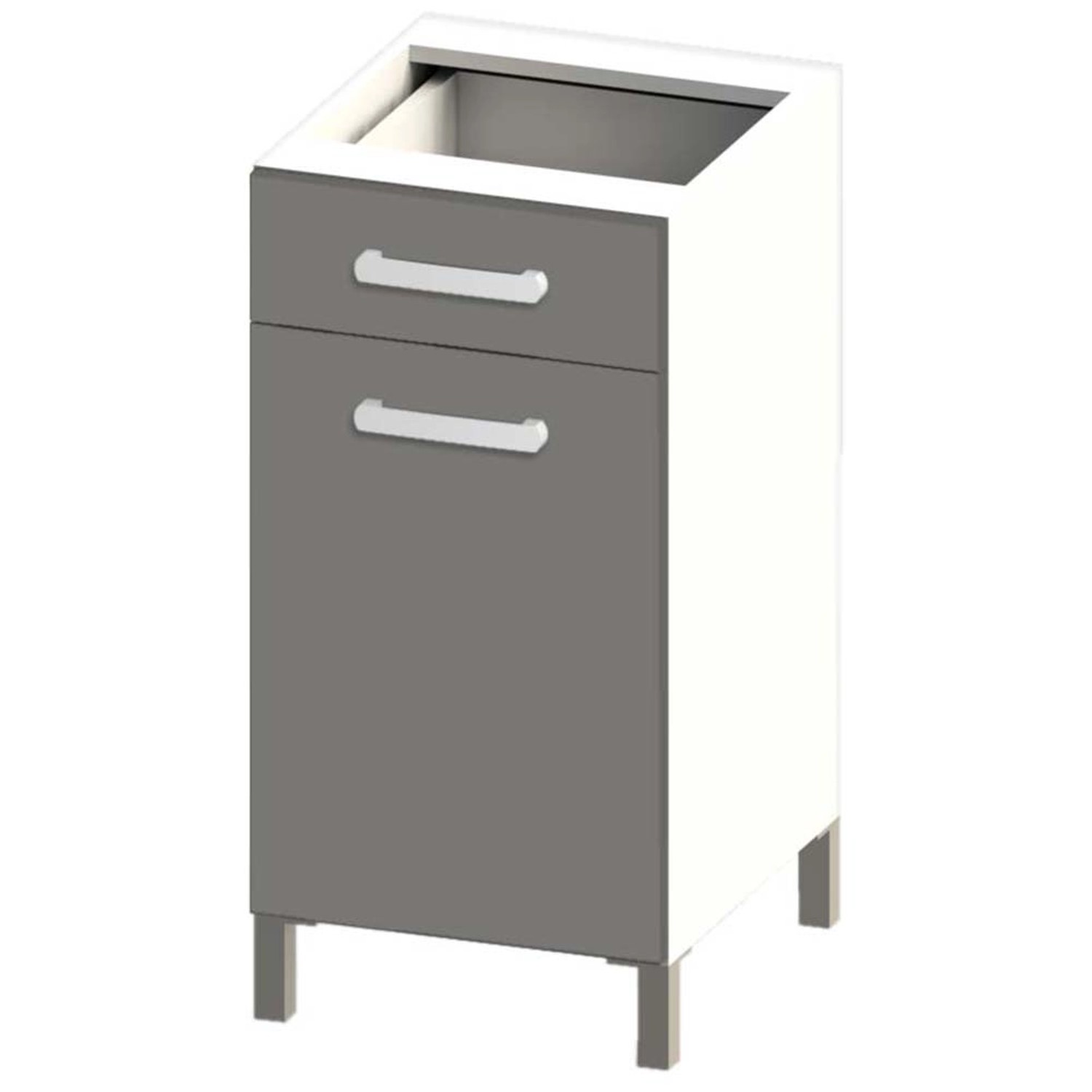 Black&White Style Spodní skříňka Nikki D40 lesklá grafitová, 81,5 x 40 x 45,6 cm