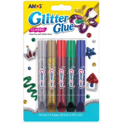 Amos Glitrové lepidlo se třpytkami 5 x 10,5 ml