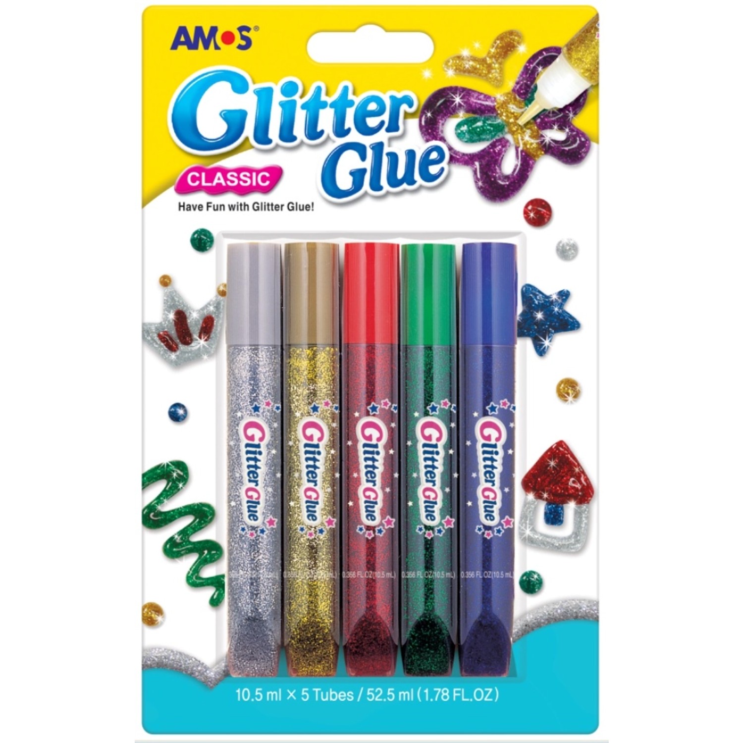 Amos Glitrové lepidlo se třpytkami 5 x 10,5 ml