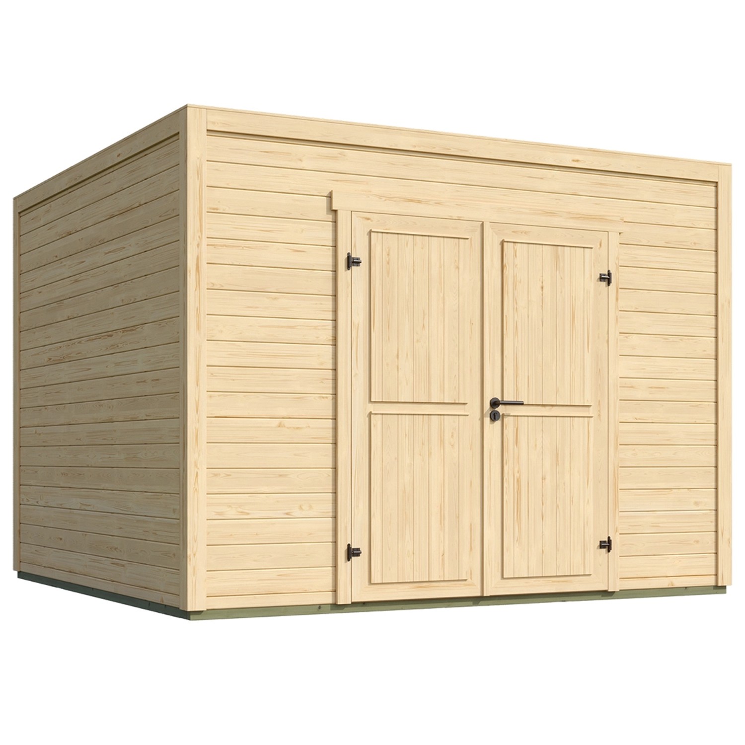 Weka Dřevěný zahradní domek Batu 3 plné dveře, přírodní, 300 x 300 cm