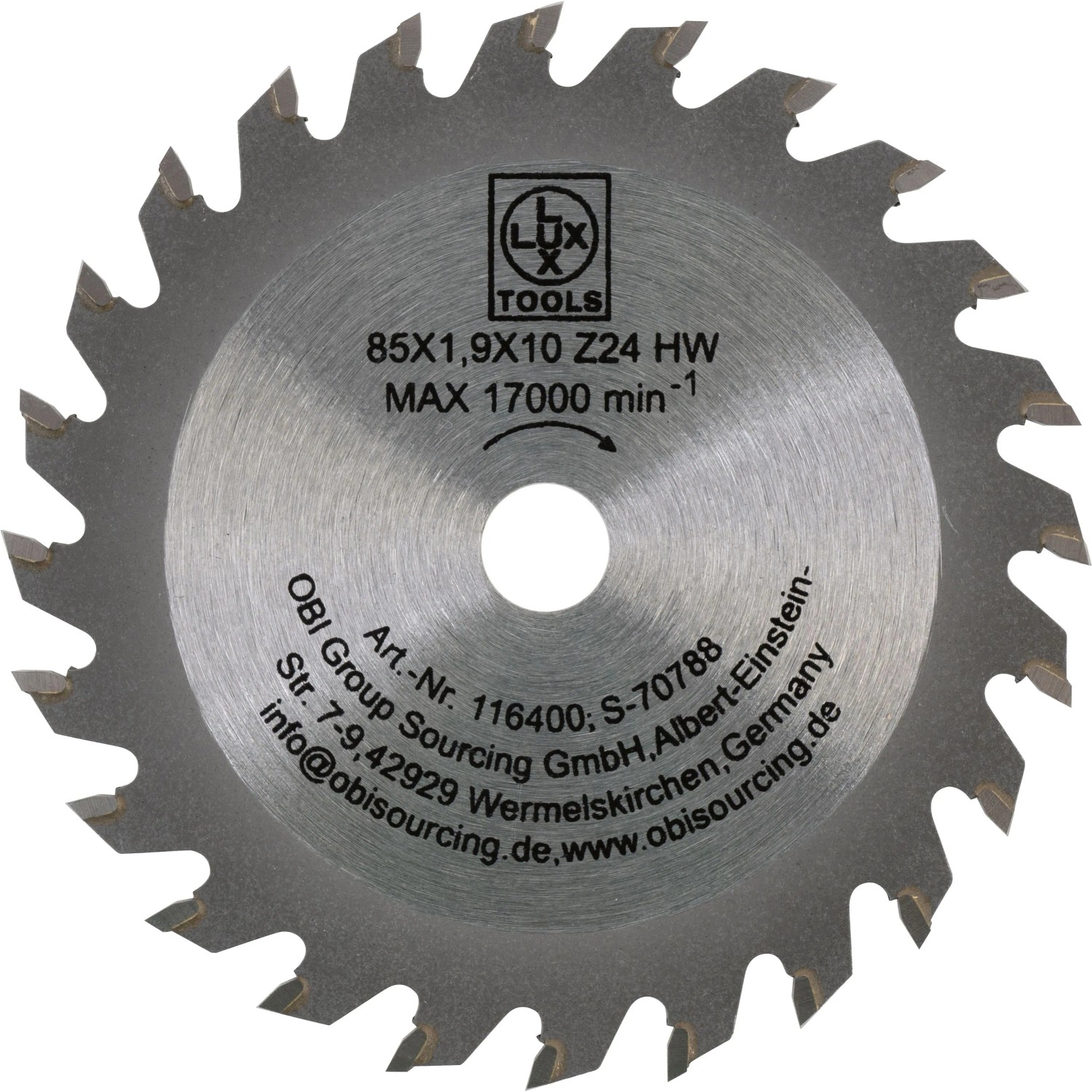 LUX-TOOLS Pilový kotouč z tvrdokovu do dřeva, 24 zubů, pr. 85 x 10 mm