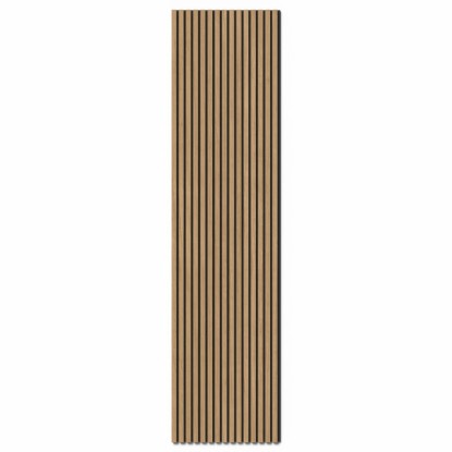 Akustický panel dub přírodní, nástěnný panel s dřevěnými lamelami na černé plsti pro lepší akustiku.