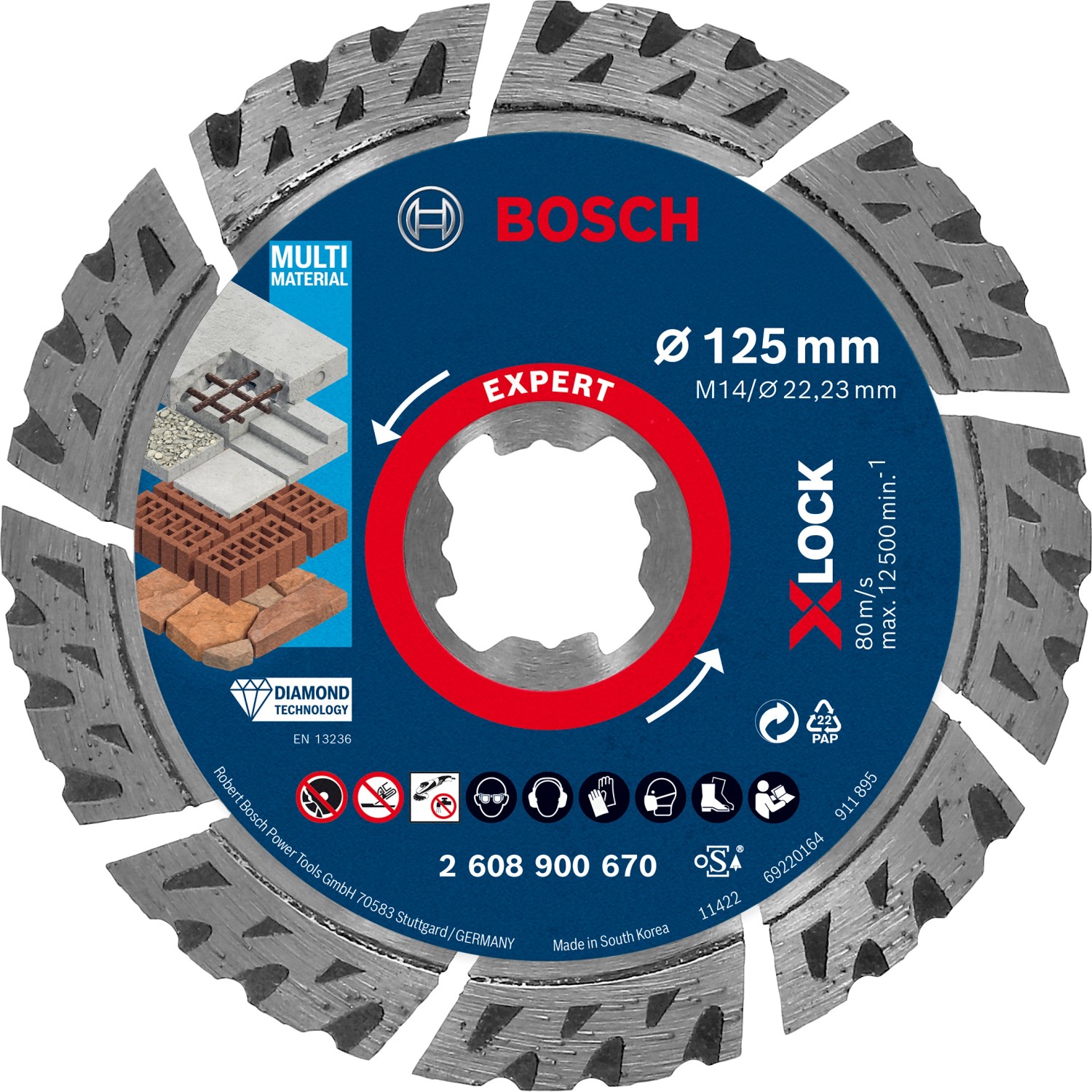 Bosch Diamantový dělicí kotouč X-LOCK Expert Multi Material, pr. 125 x 22,23 mm