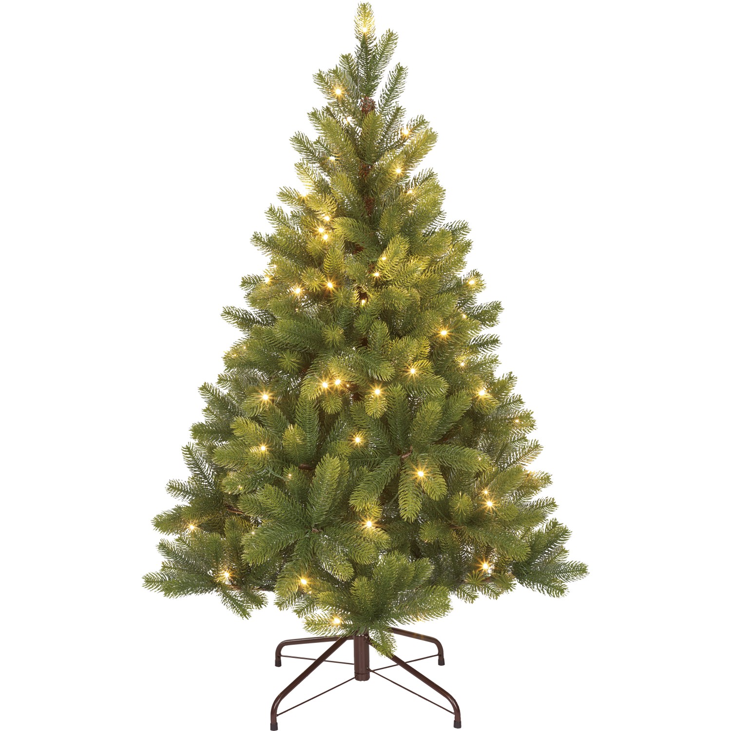 VLC Umělý vánoční stromek jedle NAGANO zelená, 80xLED, 480xvětev, pr. 78x120 cm