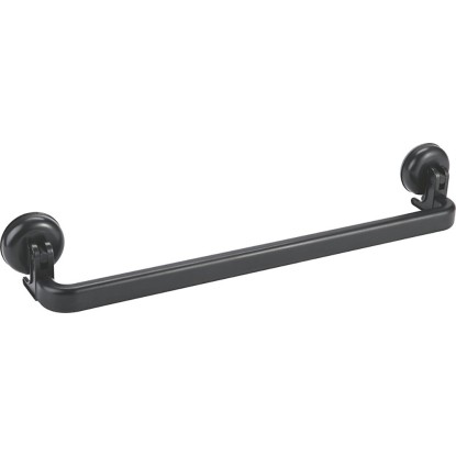 Držák na ručník s přísavkou, černý matný 49,2 x 7,5 x 7,1 cm