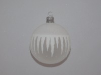 ORNEX Skleněná vánoční ozdoba bílá s rampouchy pr. 7 cm