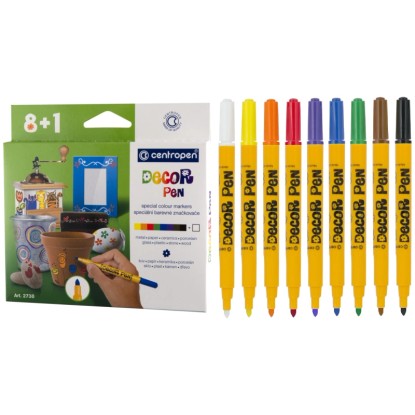 Centropen Značkovač Decorpen na různé materiály 8+1 ks