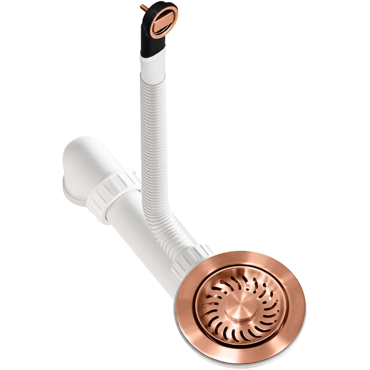 Helika Dřezová výpusť s přepadem AQF-001V-C, měděná, pr. 114 mm