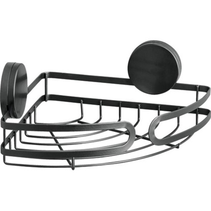 Wenko Polička koupelnová rohová Pavia Static-Loc černá 27 x 9,8 x 20 cm