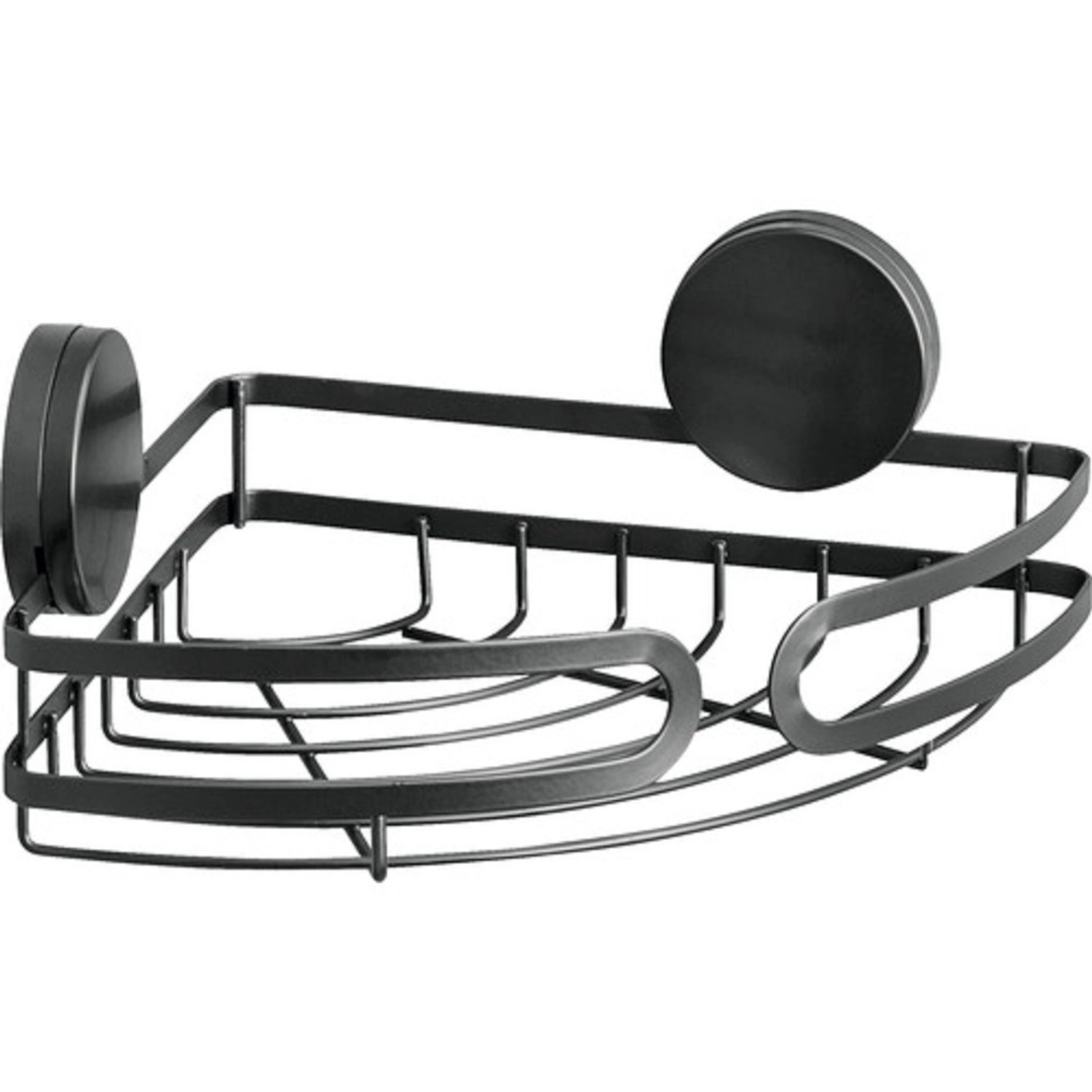 PAVIA Static-Loc sprchová police, rohová, černá, Wenko černá