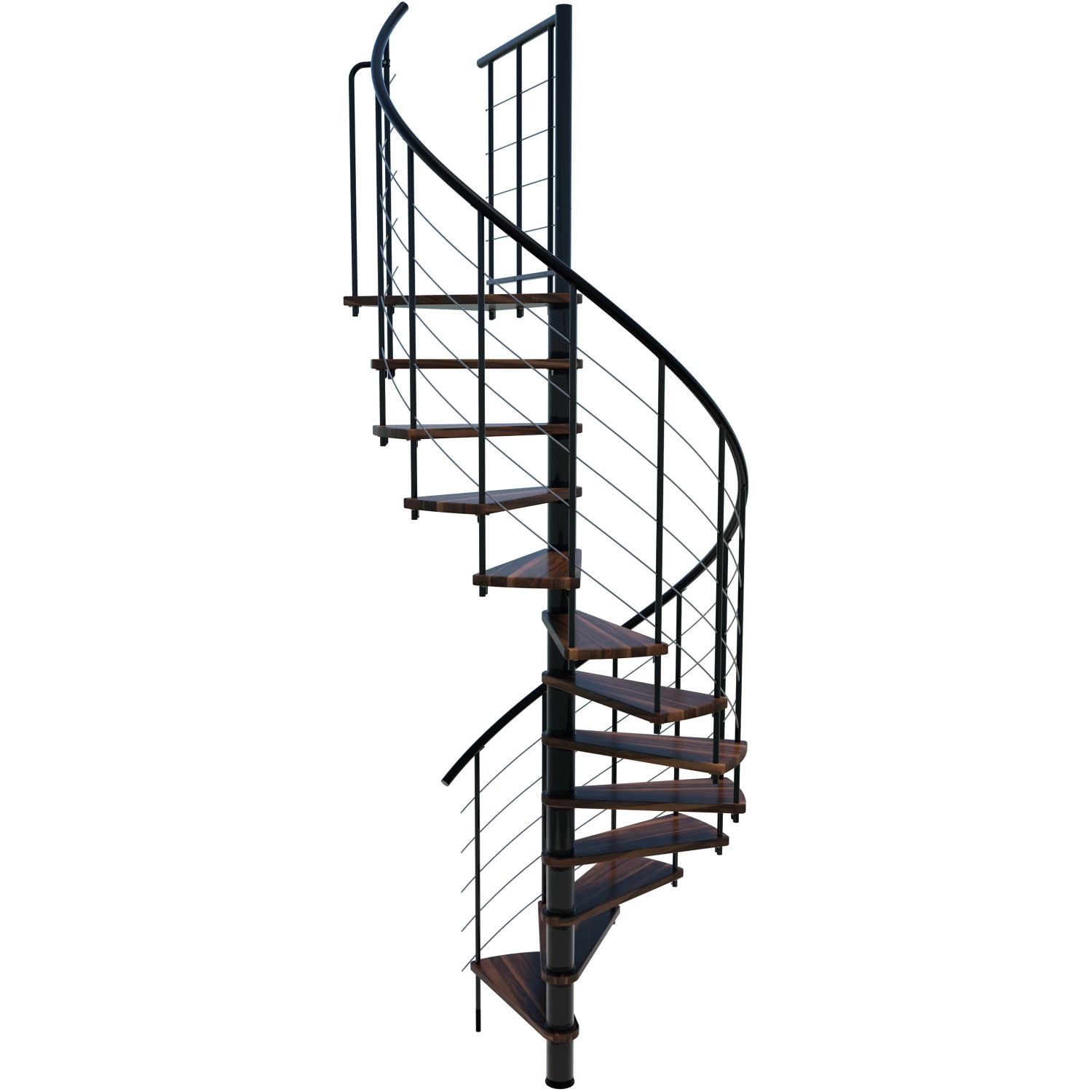 Minka STAIRS Kombinované točité schodiště Venezia Smart ořech/černá pr. 140 cm
