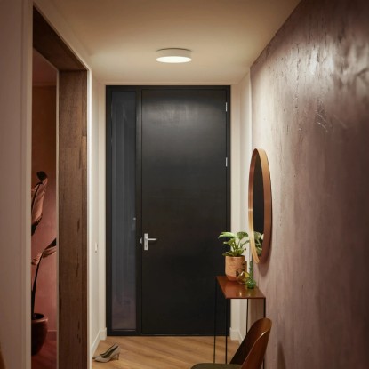 Philips Hue Stropní svítidlo White Ambiance Enrave 9,6W 950lm bílá, pr. 26,1 cm