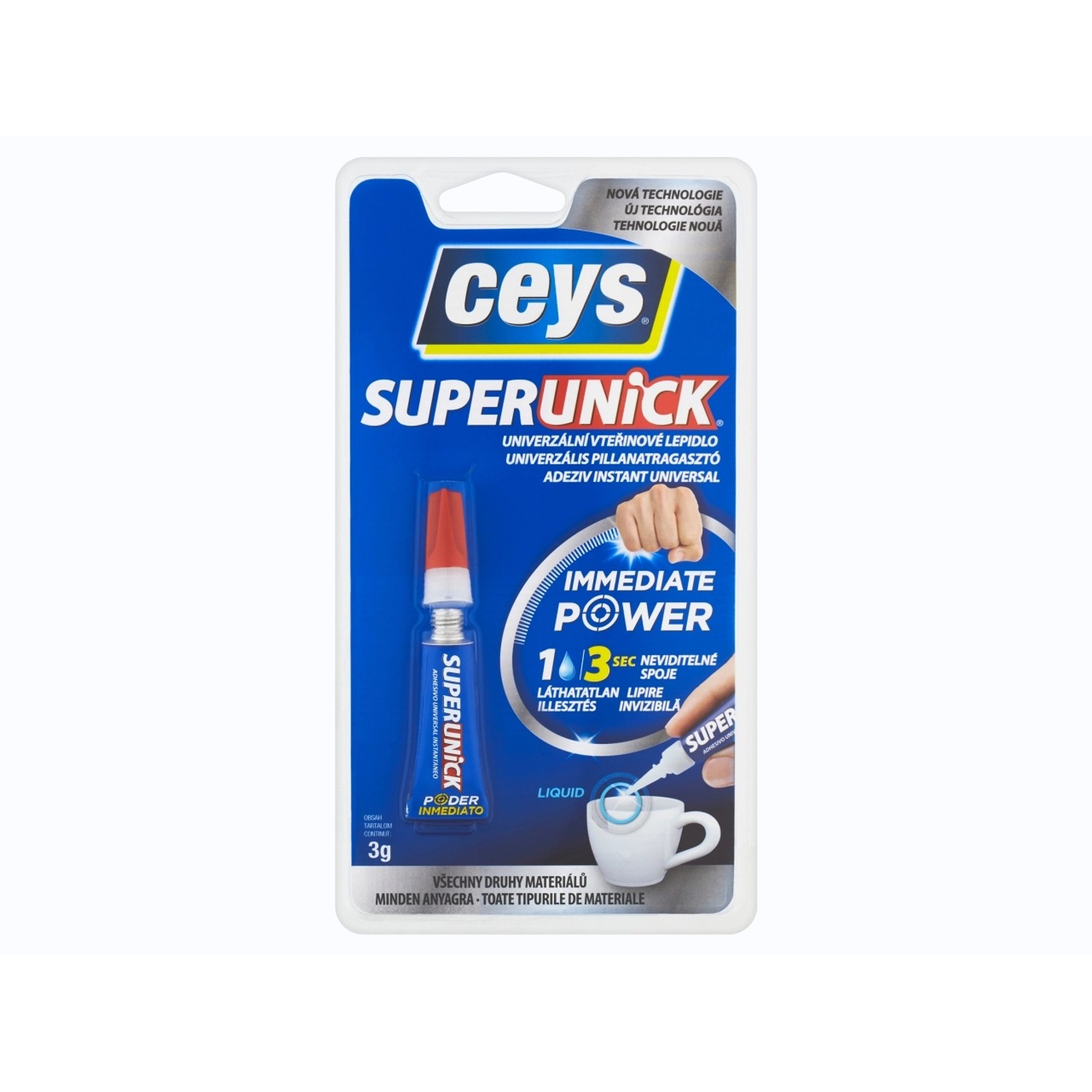 Univerzální lepidlo vteřinové Ceys SuperUnick Immediate Power 3 g