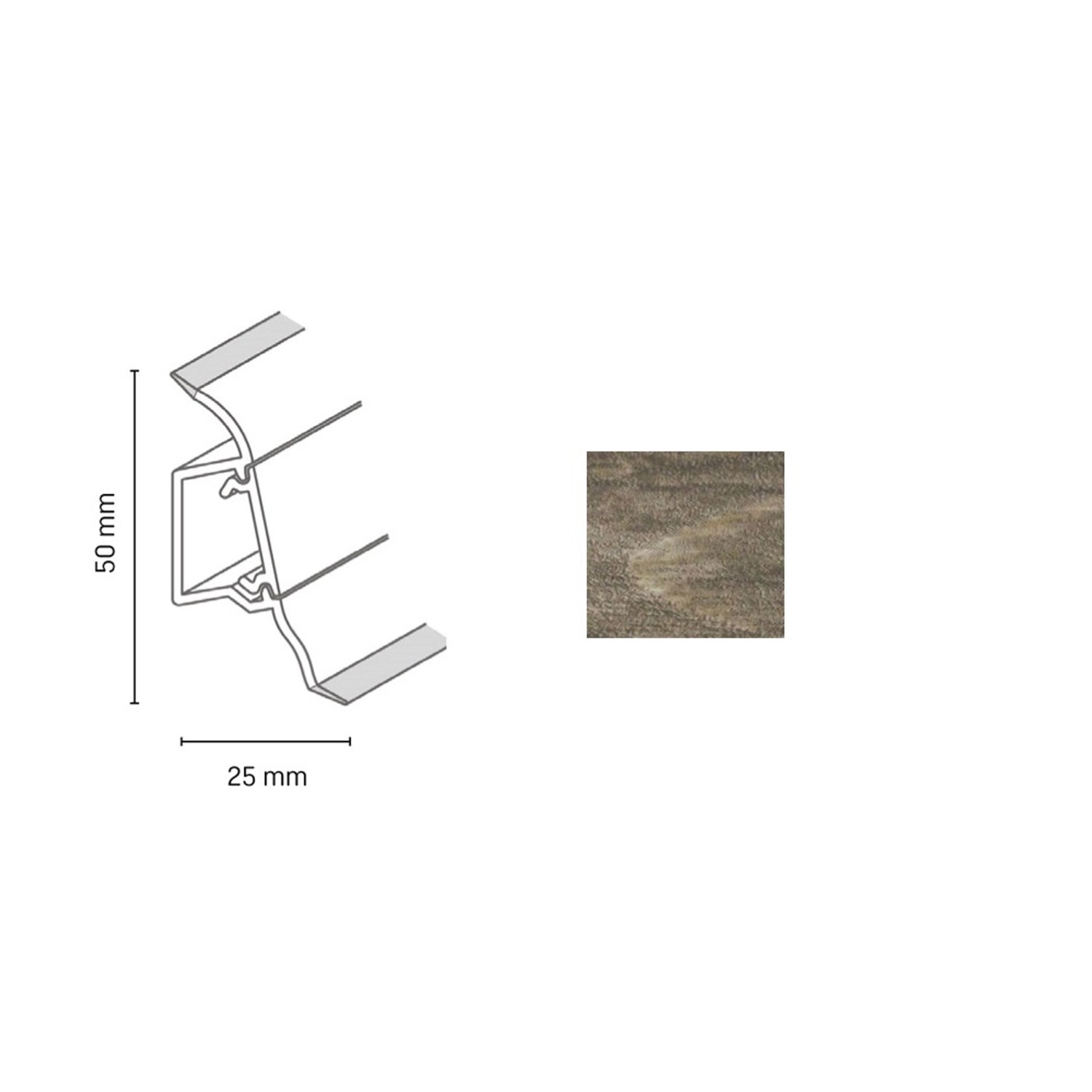 Döllken Profiles Lišta SLK 50 2131 dub negro 50 x 25 x 2500 mm